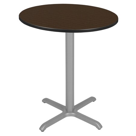 Regency Round Cain Medium X-Base Cafe Table, 36 in W, 36 in L, Neo Walnut TCB36RNDNWGY