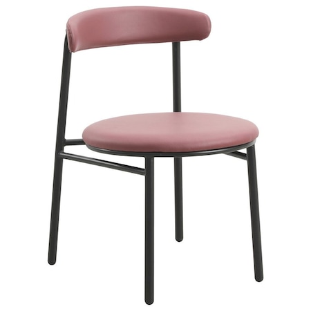 Leisuremod Lume Modern Dining Side Chair in Polyester with Black Steel Frame in Burgundy LC20BUR