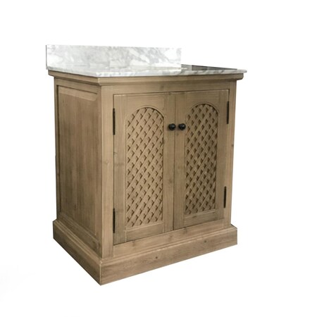 Infurniture WK8131 plus CW top 31 in. Rustic Style Bathroom Vanity WK8131 +CW top
