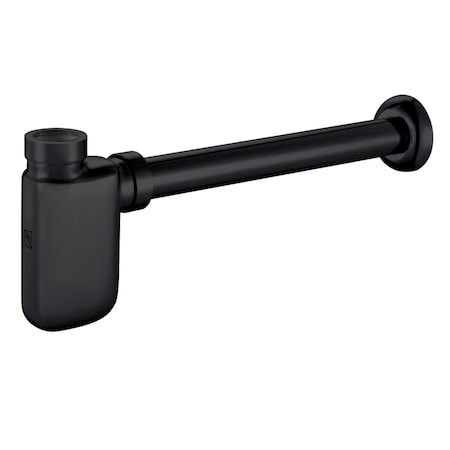 Kingston Brass 1-1/4" Brass Oval Bottle Trap, Matte Black DD8400
