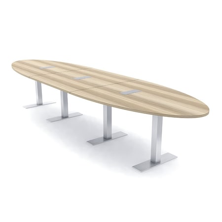 Skutchi Designs 16ft Oval Conference Table With Power | Harmony Series | 14 Person Meeting Room Table HAR-OVL-48X192-T-K525-ESIL