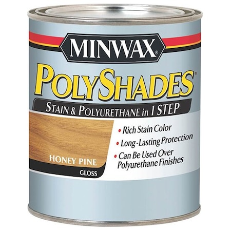 Polyshades 1 Qt Honey Pine Wood Stain And Polyurethane, Gloss 61410