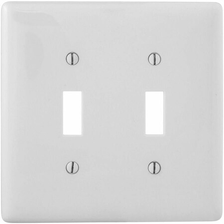 Hubbell Wiring Device-Kellems Wall Plate, Toggle, White, Nylon NPJJ2W