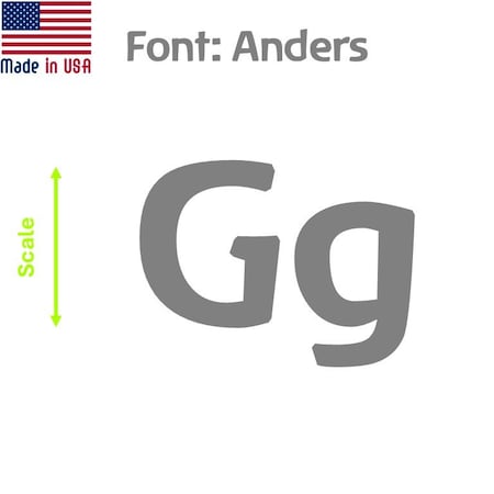 Aacc Self-Adhesive Vinyl Letter: g, Scale: 20 cm. Color: Gray Font: Anders by, 24PK AACC-Anders-lg-Gray-M20x24