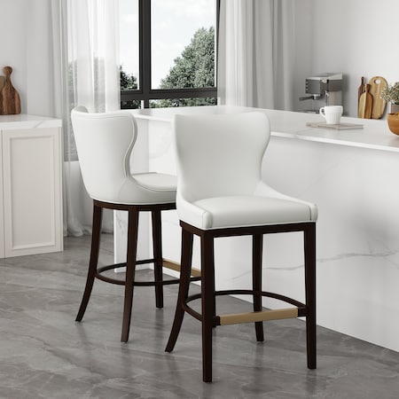 Manhattan Comfort Blair Barstool in White, 2PK 2-BS023-WH