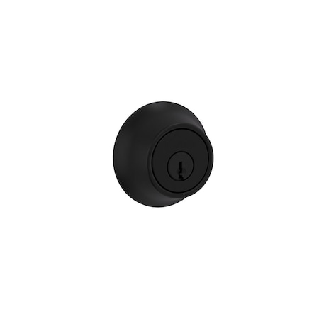 Kwikset Single Cylinder Deadbolt with RCAL Latch and RCS Strike with New Chassis Matte Black Finish 660-514.DS