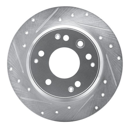 Dynamic Friction Co DFC Brake Rotor - Drilled and Slotted - Silver 631-59041L
