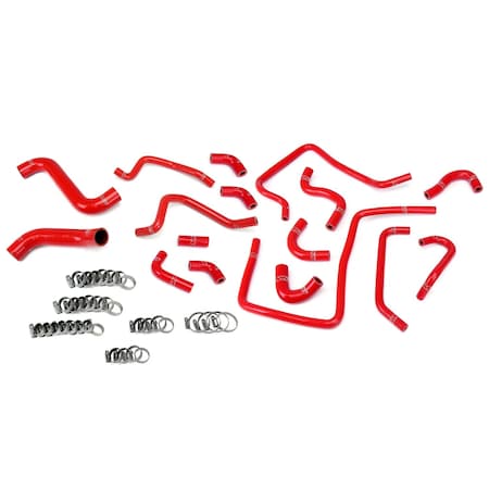 Hps Performance High Temp Reinforced Silicone Radiator, Heater and Ancillary Coolant Hose Kit, Red,  57-1812-RED