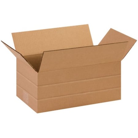 Zoro Select 14 in x 8 in x 6 in Multi-Depth Box, Kraft, Corrugate, Single Wall, 32 ECT MD1486