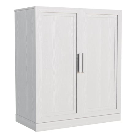 Homeroots 31in White Wood Accent Cabinet With Two Doors 691107