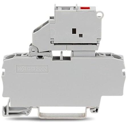 Wago Terminal Block, 2.6" L, 250V, Gray 2002-1611/1000-836