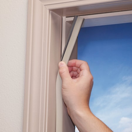 M-D Building Products Building Products 81'' Vinyl-Coated Foam Top and Sides Door Seal for Doors with Kerf/Channel Beige 91800