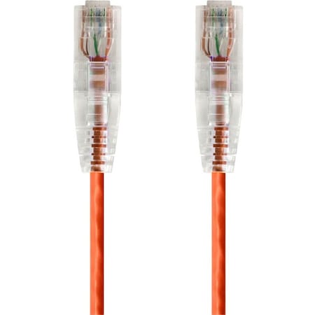 Monoprice Slim Cat6 Utp Cable, 10 ft.Orange 14819
