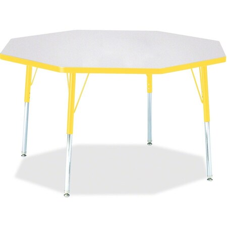 Jonti-Craft Berries Octagon Activity Table, 48 in. x 48 in., A-height, Freckled Gray/Yellow/Gray 6428JCA007