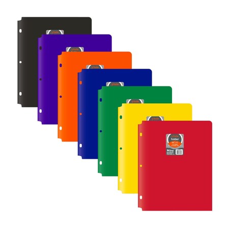 C-Line Products 2-Pocket Portfolio Folder, 3-Hole Punch, Assorted Colors May Vary, PK36 33930-DS