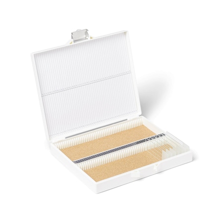 United Scientific 100-Place Microscope Slide Box, ABS, White 62611
