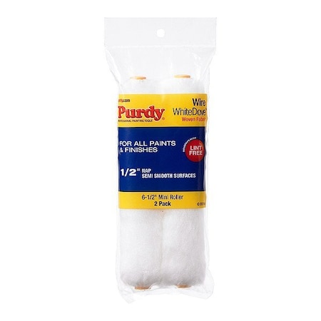 Purdy Paint Roller Cover, 1/2 Nap, 6.5in, PK2 140605064