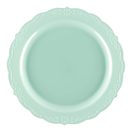 Smarty Had A Party 10" Turquoise Vintage Round Disposable Plastic Dinner Plates (120 Plates), 120PK 860TQ-CASE