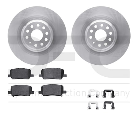 Dynamic Friction Co DFC Brake Rotor with 5000 Brake Pads and Hardware Kit 6512-26022
