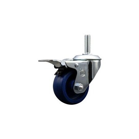 Service Caster 3 Inch Solid Polyurethane Wheel Swivel 34 Inch Threaded Stem Caster Total Lock Brake SCC SCC-TSTTL20S314-SPUS-34212