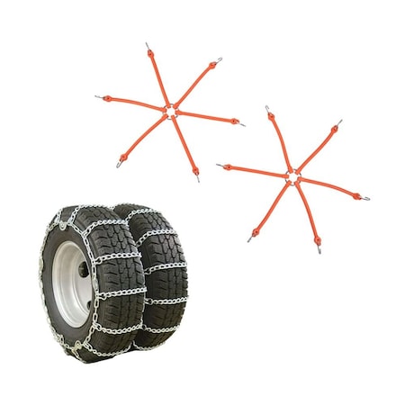 Mytee Products Tire Chains for Snow Tire Chains w/ Rubber Spider Bungee - Sold in Pairs SBT-TC225VD-Kit