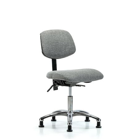 Blue Ridge Ergonomics Desk Chair Desk Chair, Fabric, Chrome Glides, Gry, No Arms, 19" to 24" Height, Fabric, Grey BR-FDHCH-CR-T0-A0-RG-F44