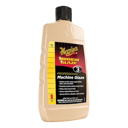 Meguiars Mirror Glaze Professional Machine Glaze, 16 oz Bottle, Gloss White, Liquid M0316