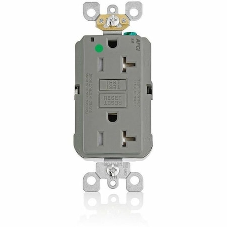 Leviton AFCI Receptacle 20A HG/TR Gray AFTR2-HGG