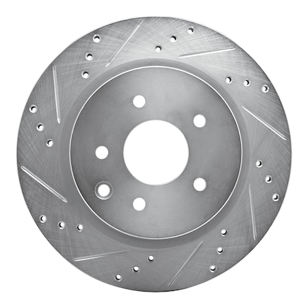 Dynamic Friction Co DFC Brake Rotor - Drilled and Slotted - Silver 631-67055L