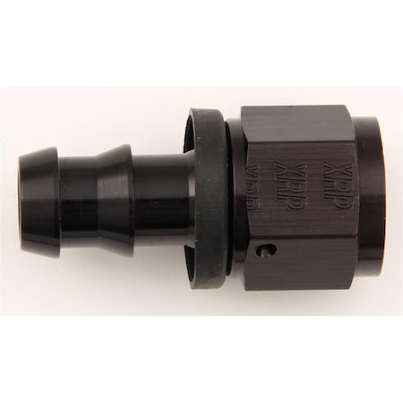 Hands On No.8 Straight Push-On Hose End, Black HA3631813