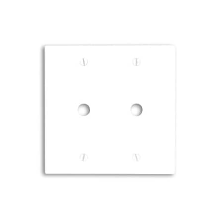 Leviton Telephone/Cable Wallplate, Standard Size, Gang 2, White 88062