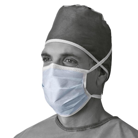 Medline ASTM Level 1 Surgical Face Mask with Horizontal Ties, Blue, 300PK NON27600