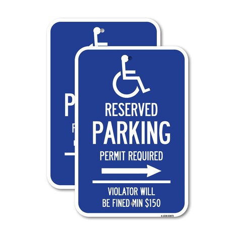 Signmission Modern Isa Symbol Connecticut Reserved Parking Permit , 18'' X 24'', Heavy Gauge Aluminum, 2PK A-1824-2PACK-23872