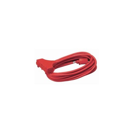 Southwire 14/3 SJTW Red Tri-Tap Outdoor Extension Cord 4218SW8804