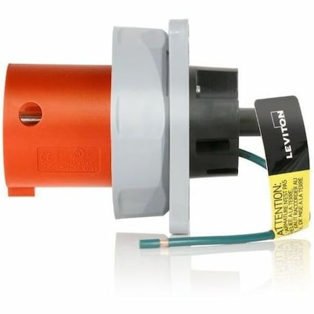 Leviton Industrial Grade Inlet, Watertight, 60 Amp, 125/250 Volt 460B12WLEV