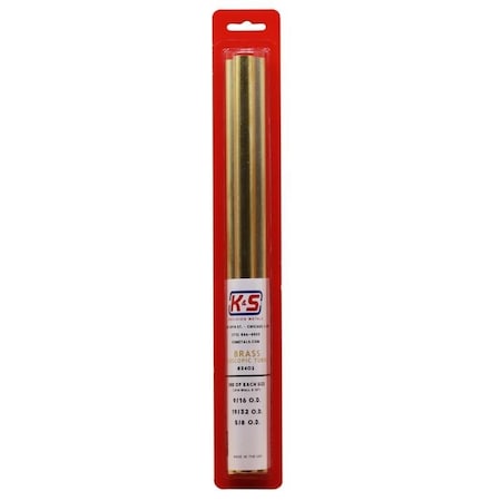 K&S Precision Metals BRS TUBE ROUND L 12 IN., 3PK 3402