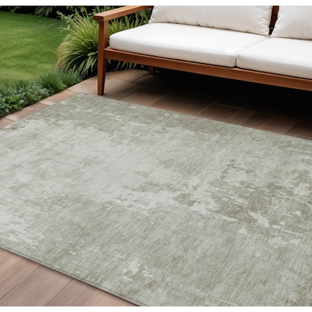 Homeroots 10' X 14' Linen Abstract Washable Indoor Outdoor Area Rug 608243