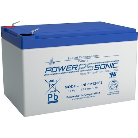 Power-Sonic Power Sonic PS-12120F2 - 12V 12Ah Rechargeable Sealed Lead Acid (SLA) Battery PS-12120 F2