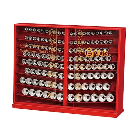 Genius Tools 133PC 1/2in Dr. SAE Deep Hand Socket Display GD-4133S