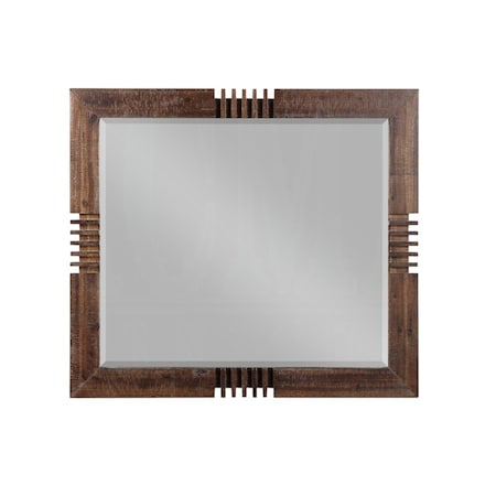Homeroots Reclaimed Oak Finish Rectangular Mirror 285869