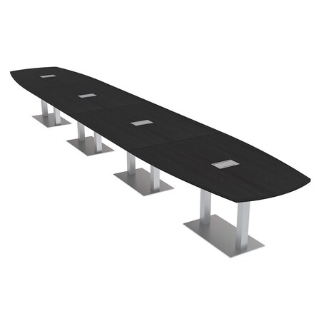 Skutchi Designs Arc Rectangle Meeting Room Table, 45 in W, 264 in L, Black HAR-AREC-48x264-DOU-U999T19-ESIL