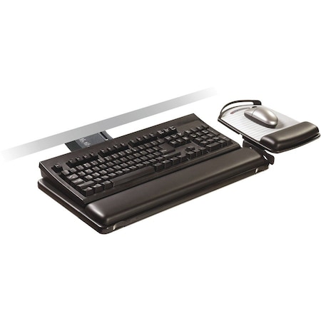 3M Sit/Stand Easy Adjust Keyboard Tray, Highly Adjustable Platform, Black AKT180LE