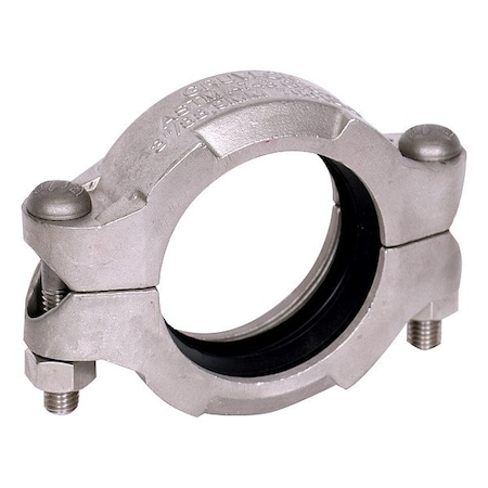 Gruvlok Clamp, SS, Grooved 4 in, Grooved 4 in 0390065212