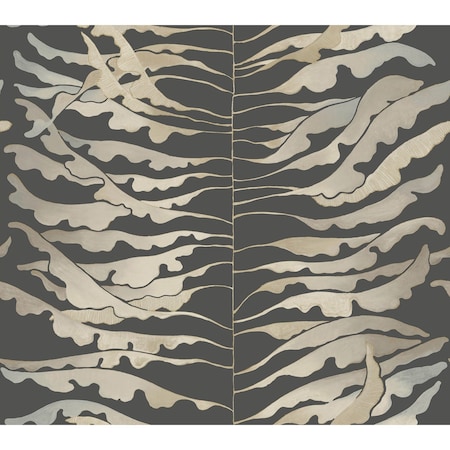 York Wallcoverings Leaf Column Black Wallpaper FM1042