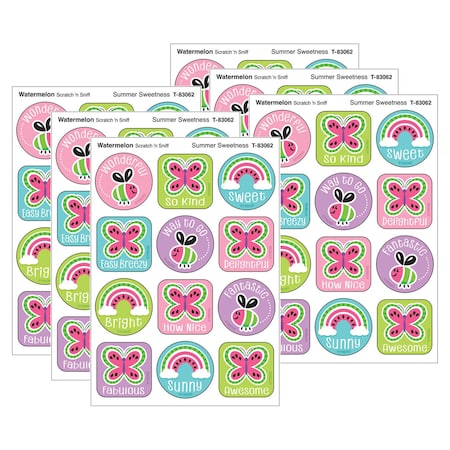 Trend Summer Sweetness, Watermelon Scent Scratch 'n Sniff Stinky Stickers, 48-Piece Set, 6PK T83062