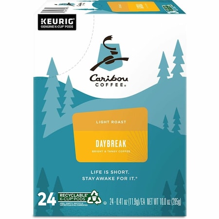Caribou Coffee Coffee, Daybreak Morning Blend, Pod, Caffeinated, Ground, 9.84 oz, 24 PK 6994