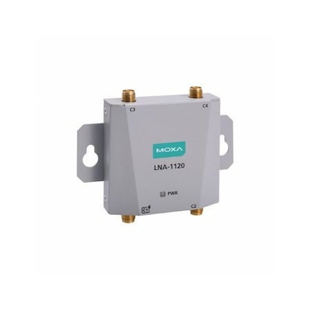 Moxa Industrial 5G low-noise amplifier, n48, n78, n79, n1, n3, and n7 bands, IP30, -40 LNA-1120-T
