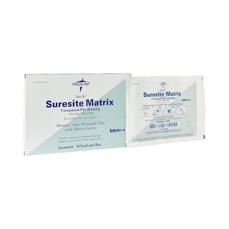 Medline SureSite Matrix Transparent Film Dressing, 6in x 8in, 10PK MSC2206Z