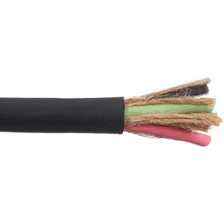 Carol Portable Cord, SJOOW, 18 AWG, 4 C, Black, Thermoset, Stranded, 300 V, Outdoor, 10 ft 01344