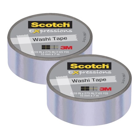 Scotch Expressions Washi Tape, .59" x 275", Iridescent Purple, 2PK 928681